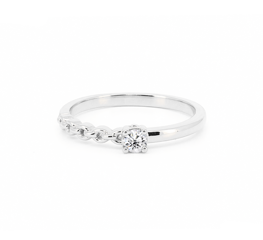 Pattern with diamonds F in white gold