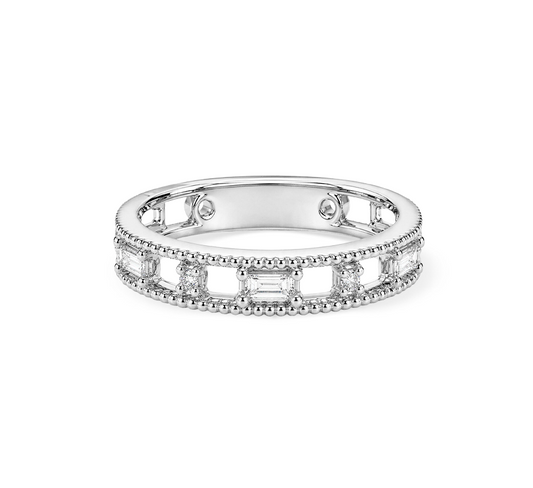 Pattern with diamonds H in white gold