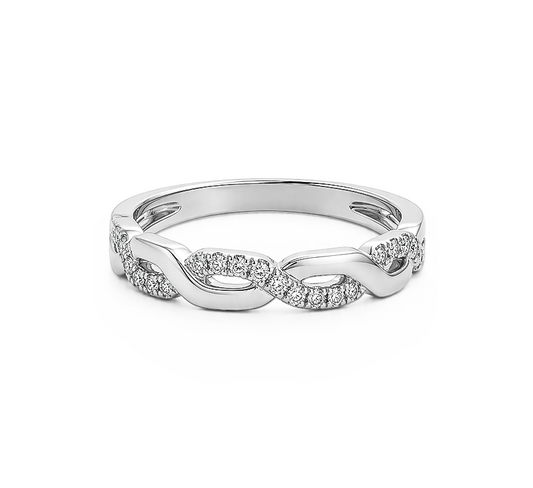 Pattern with diamonds K in white gold