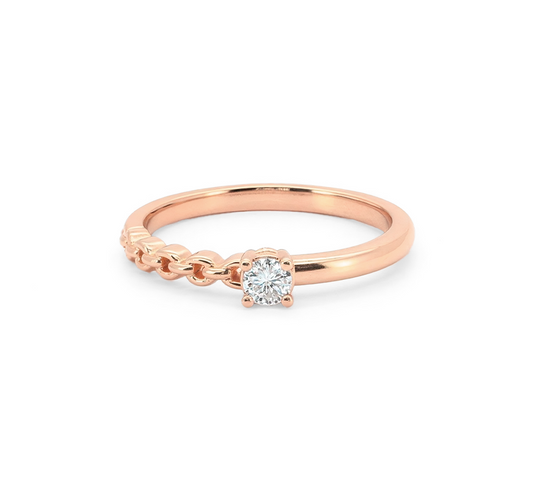 Pattern with diamonds M in rose gold