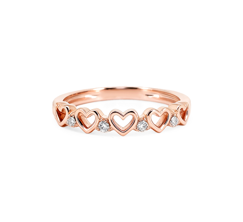 Pattern with diamonds Y in rose gold