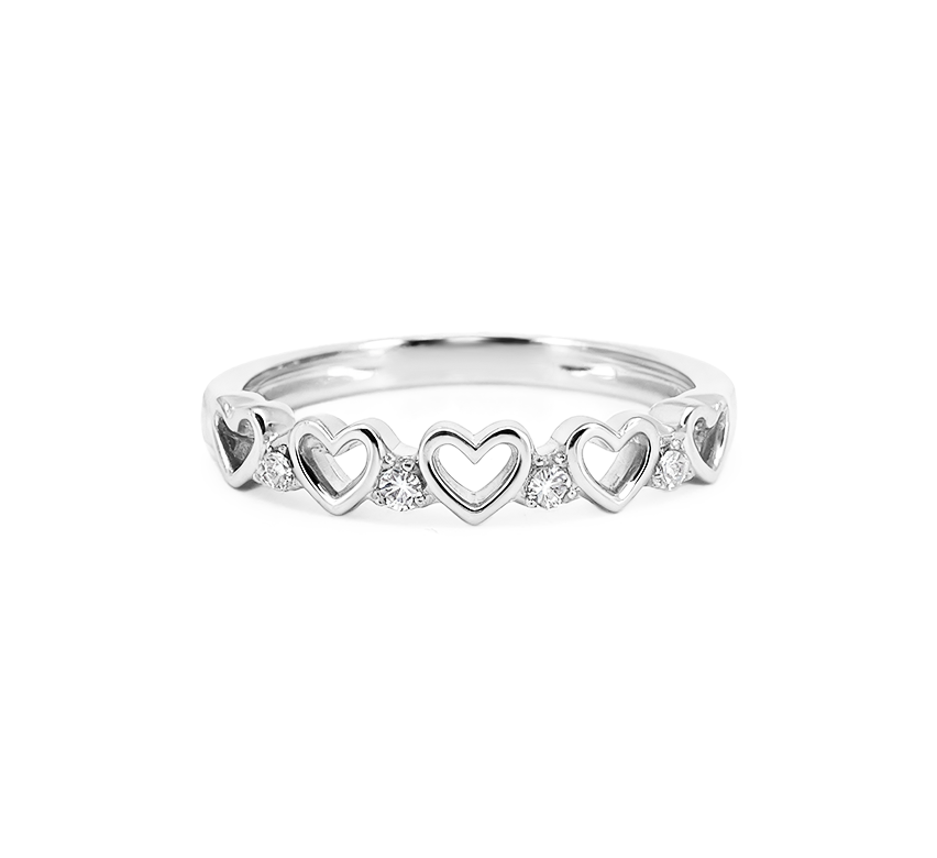Pattern with diamonds Y in white gold