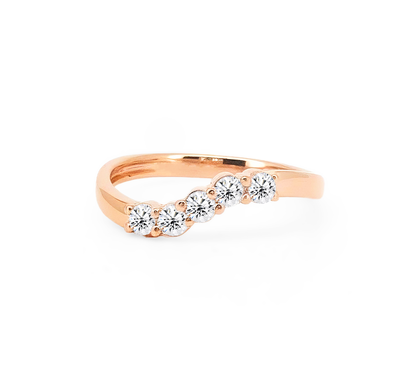 Pattern with diamonds AC in rose gold