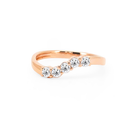 Pattern with diamonds AC in rose gold