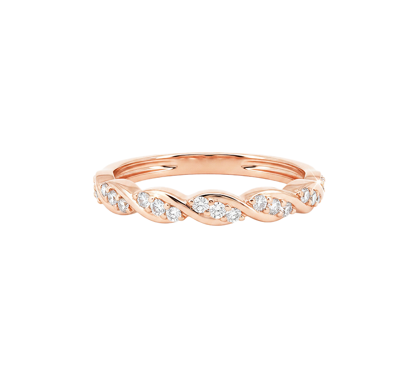 Pattern with diamonds AD in rose gold
