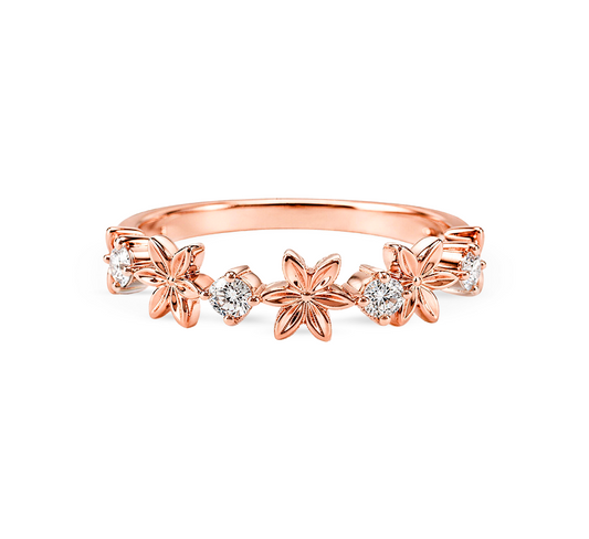 Flower ring D in rose gold