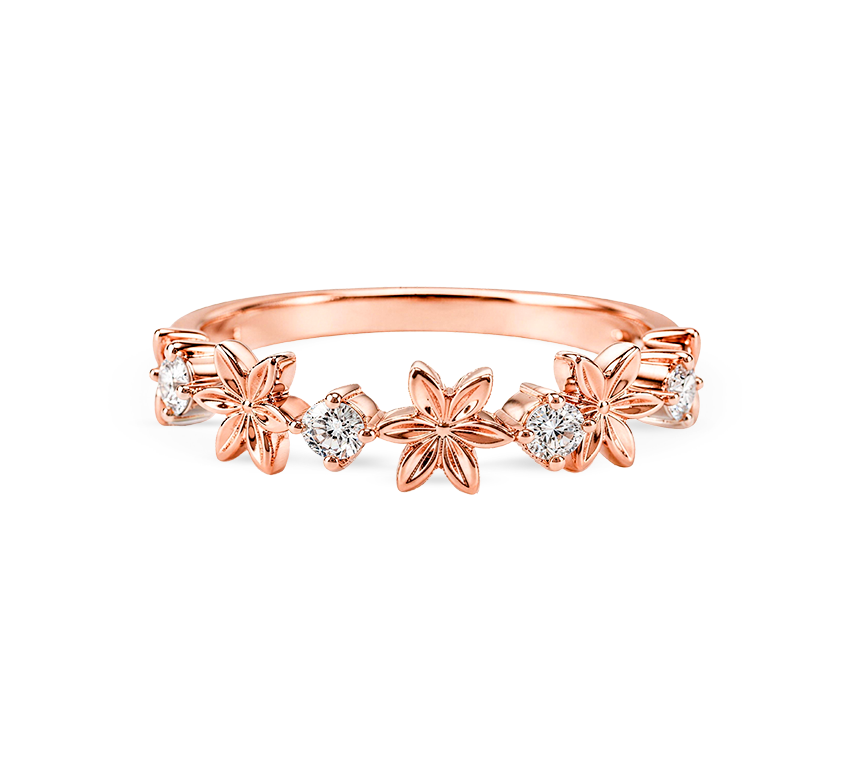 Flower ring D in rose gold