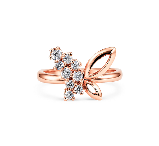 Pattern with diamonds AJ in rose gold