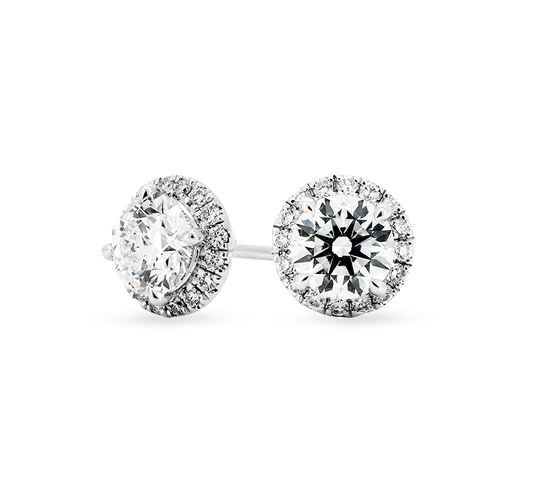 Halo earrings RD 0.5 D VS2 IGI in white gold