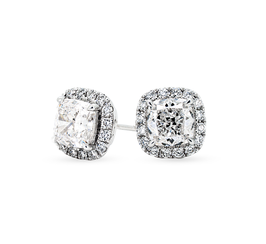Halo earrings CU 0.9ct IGI in white gold