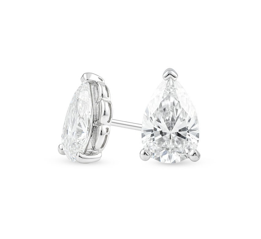Solitaire earrings PE 0.5 D VVS2 IGI in white gold