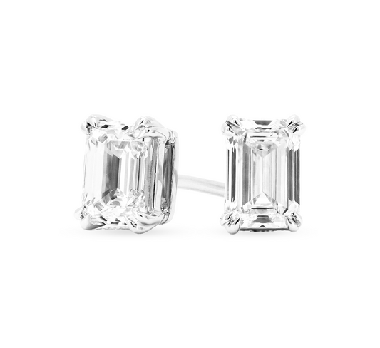 Double claw earrings EM 0.5 D VS1 IGI in white gold