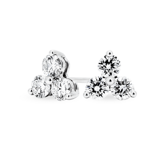 Clover flower earrings in white gold