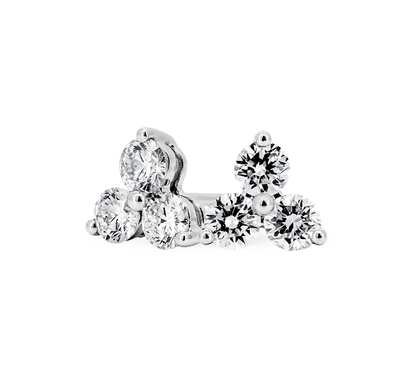 Clover flower earrings in white gold