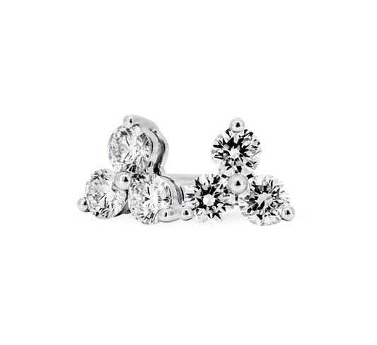 Clover flower earrings in white gold