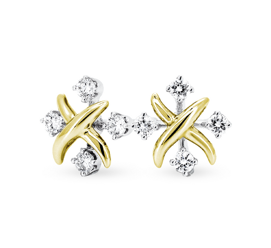 Compass earrings in gold