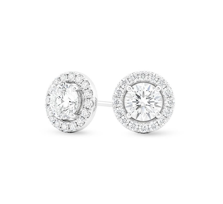 Spirit halo earrings RD 1.01 D VVS2 IGI in white gold