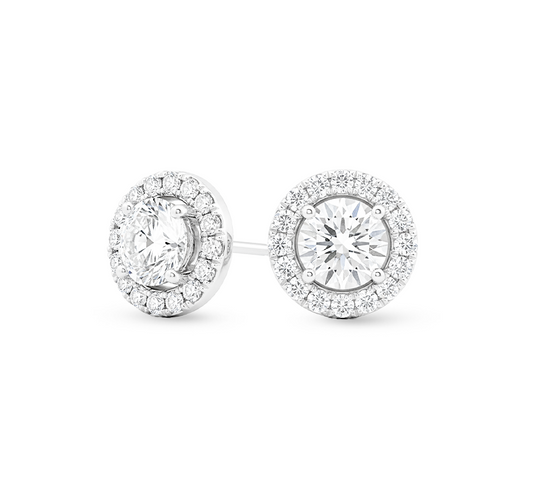 Spirit halo earrings RD 0.5 D VVS1 IGI in white gold