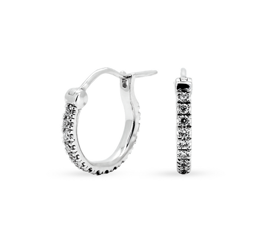 Full hoop earrings in white gold