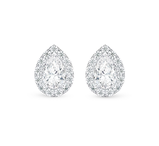 Spirit halo earrings PE in white gold