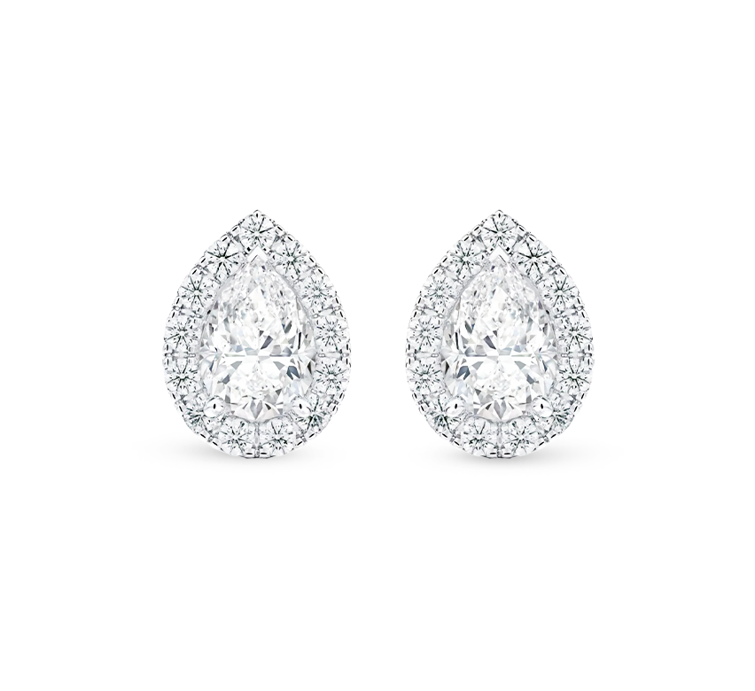 Spirit halo earrings PE in white gold