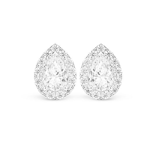 Spirit halo earrings PE in white gold