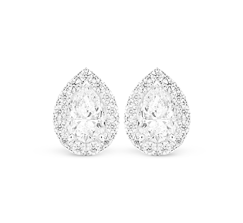 Spirit halo earrings PE in white gold