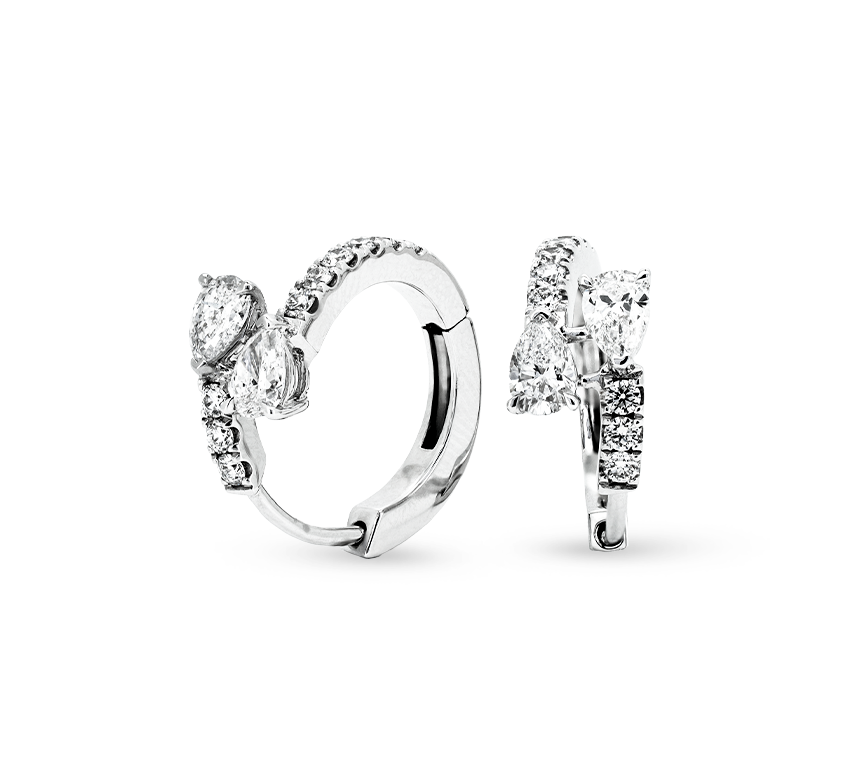 Viper hoop earrings in white gold
