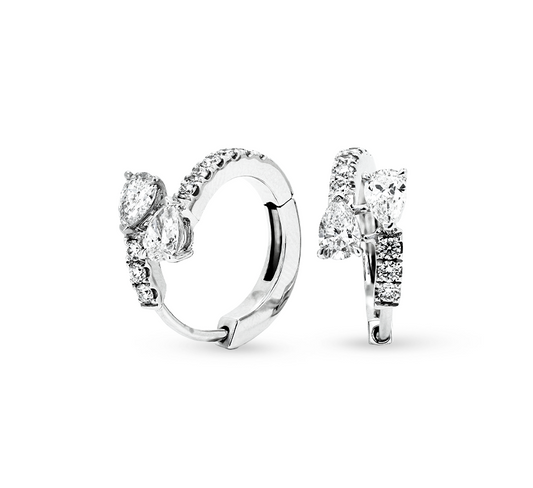 Viper hoop earrings in white gold