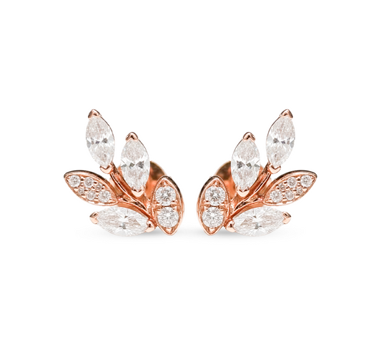 Leaf pave earrings