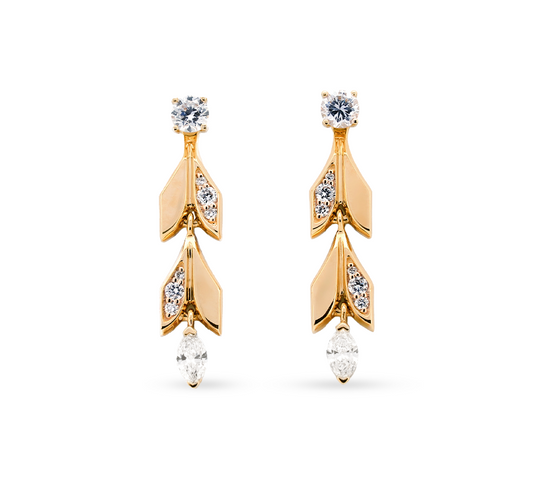 Athena vine earrings in gold
