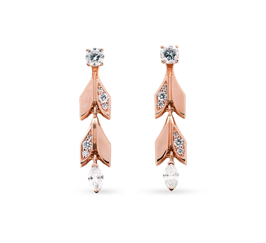 Athena vine earrings in rose gold