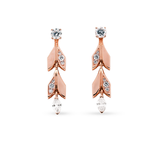 Athena vine earrings in rose gold