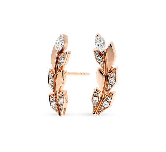 Athena vine climber earrings in rose gold