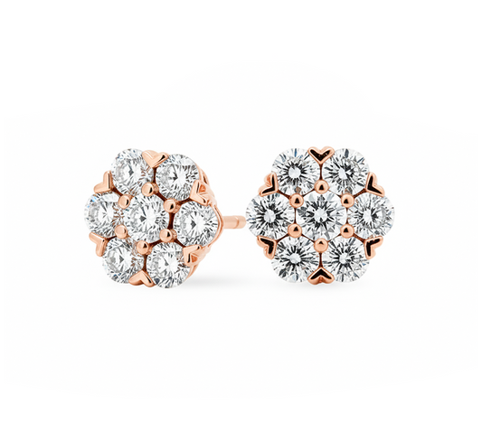 Snowflakes earrings in rose gold