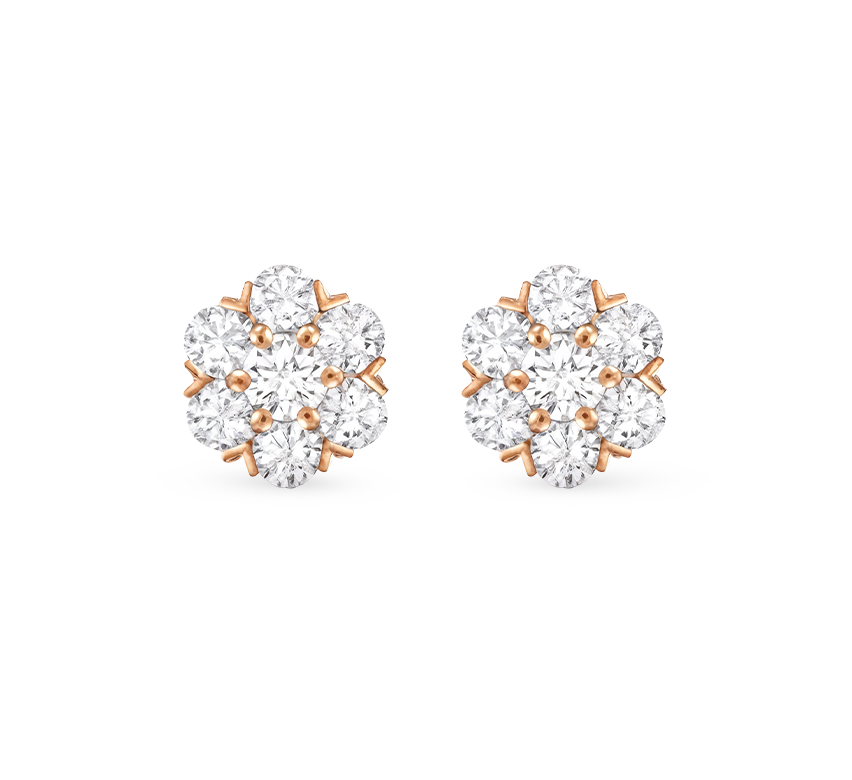 Snowflakes earrings in rose gold