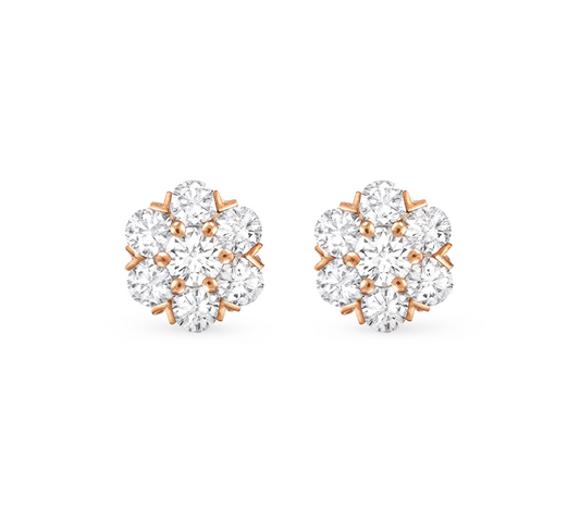 Snowflakes earrings in rose gold