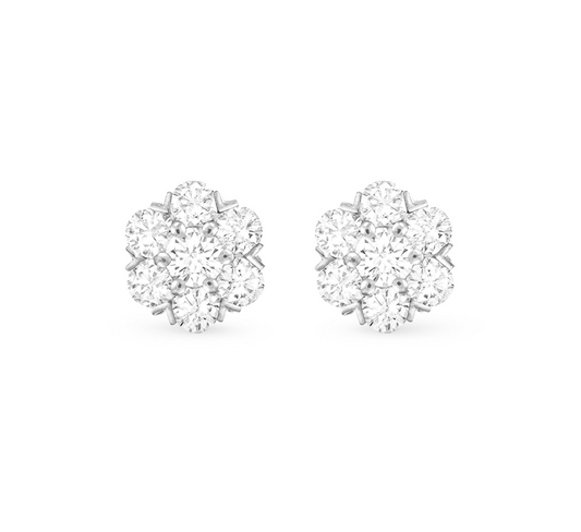 Snowflakes earrings in white gold