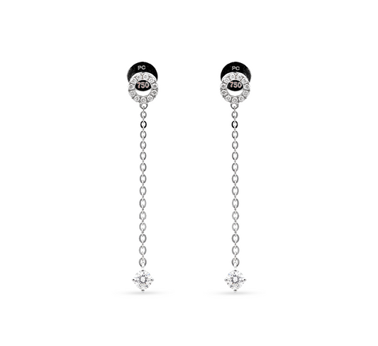 Hollow halo hanging chain earring