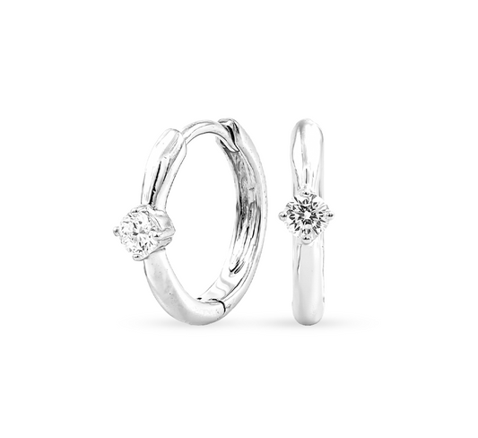 1 eye loop earrings in white gold