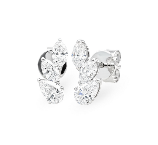 Autumn stud earrings in white gold
