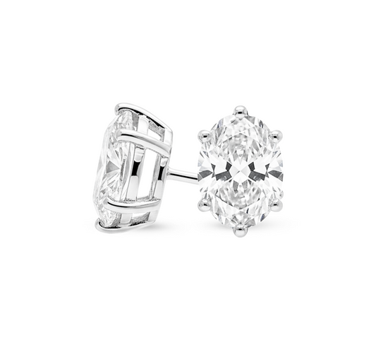 Stud 6 Prong Earrings 1.5 OV D VVS2 in white gold