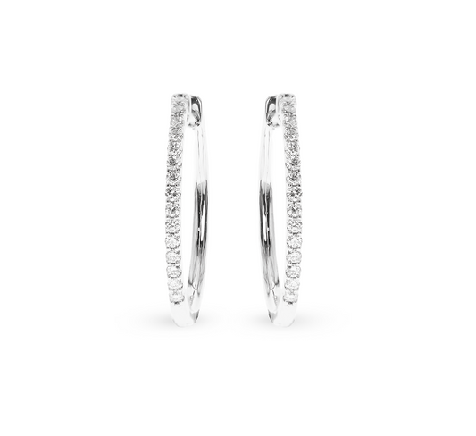 Medium hoop earrings in white gold