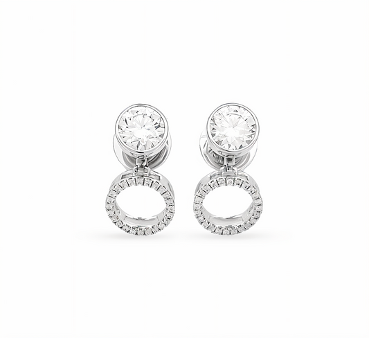 3in1 halo earrings RD 0.55 D VS1 IGI in white gold