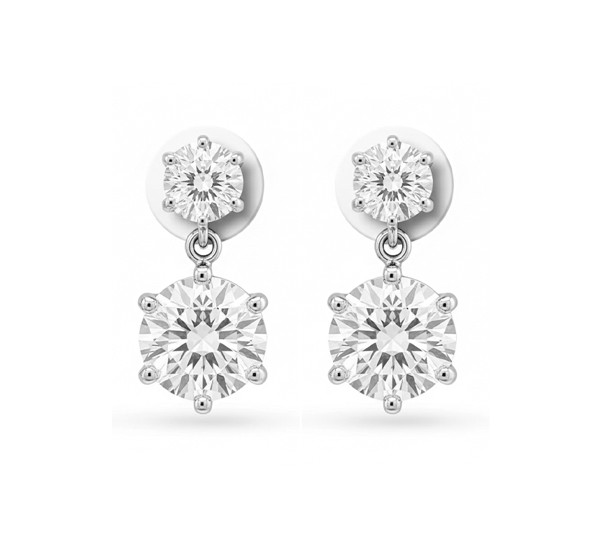 Double round drop earrings