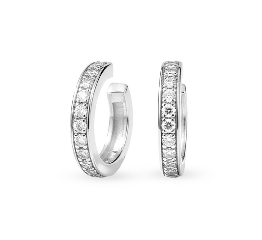 Classic pave earcuff in white gold