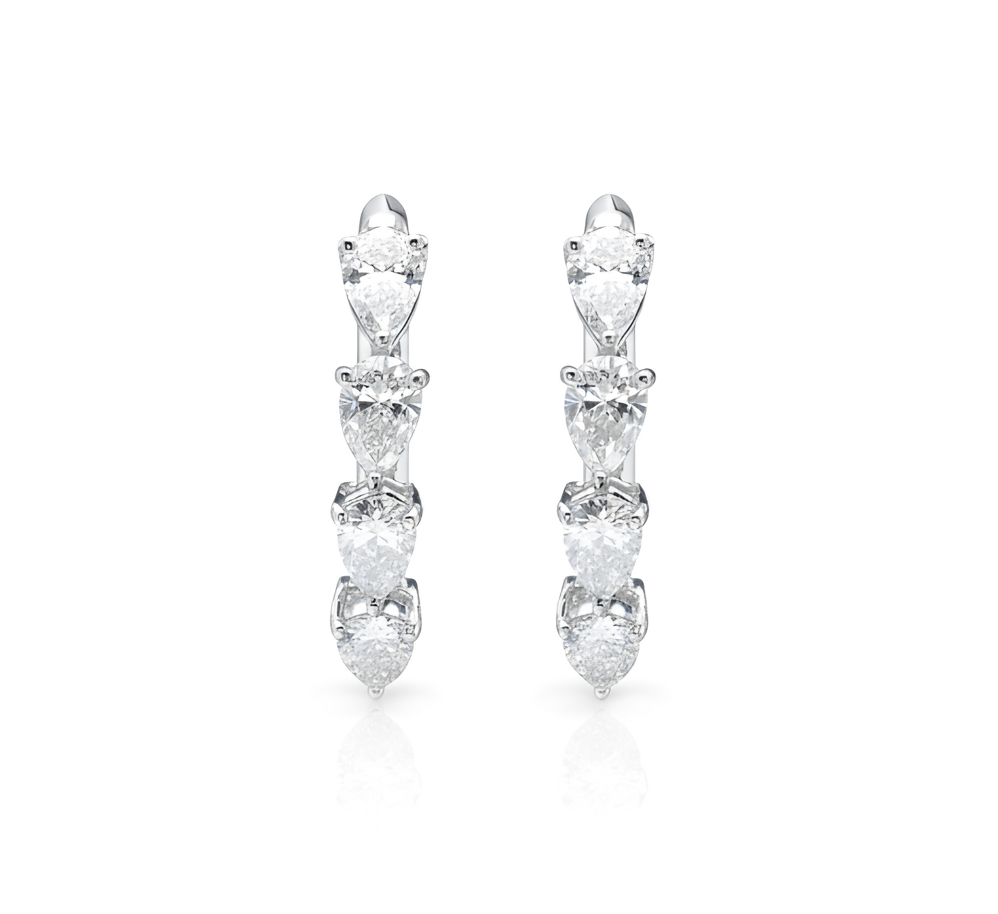 Classic loop earrings PE in white gold