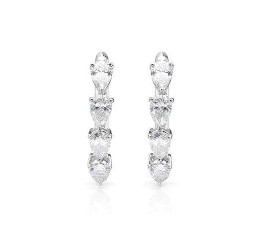 Classic loop earrings PE in white gold