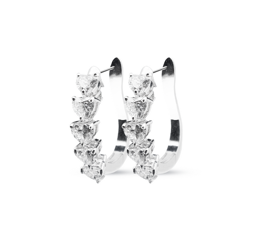 Classic loop earrings HE in white gold