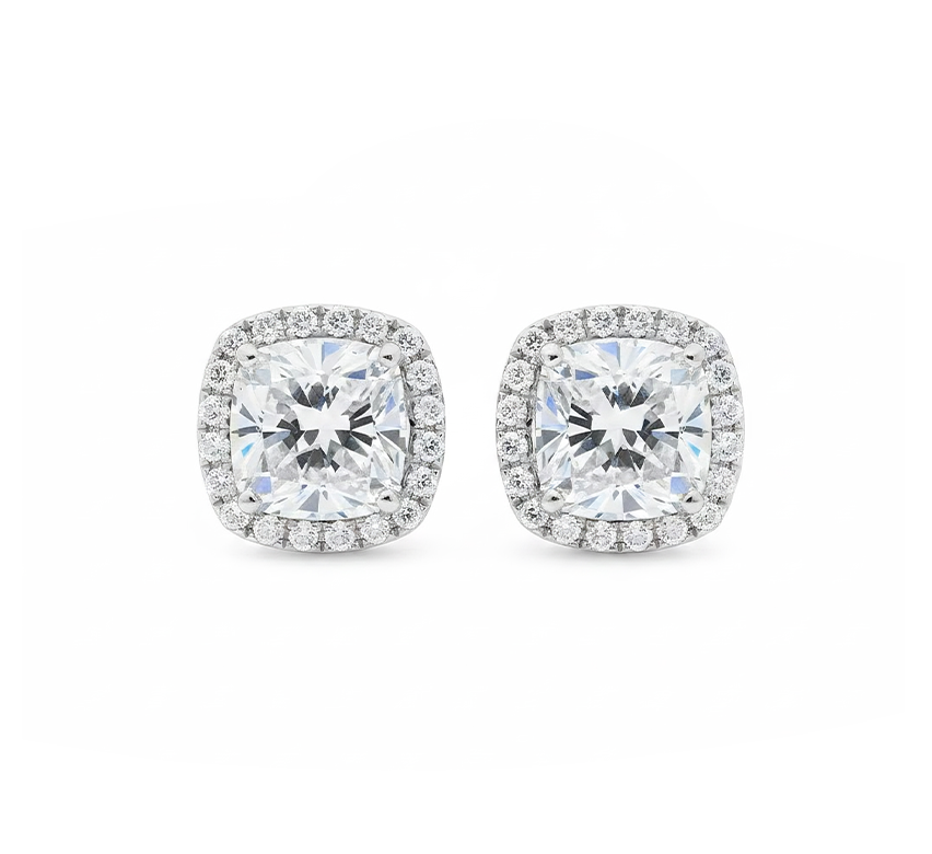 Classic detachable halo earrings CU 0.9 D VS1 IGI in white gold
